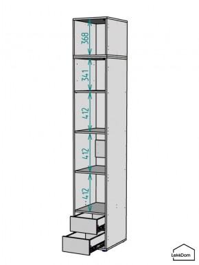 Шкаф с антресолью Linnea MHR-1A-4 2450х400х510 (ДВ-М 11.1.25) в Невьянске - nevyansk.ok-mebel.com | фото 3