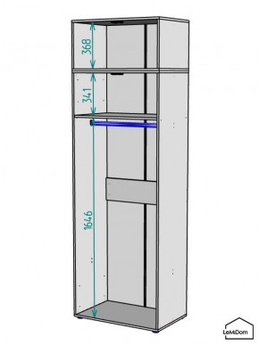 Шкаф с антресолью Linnea MHR-2A-1 2450х800х510 (Графит-М 11.1.25) в Невьянске - nevyansk.ok-mebel.com | фото 3