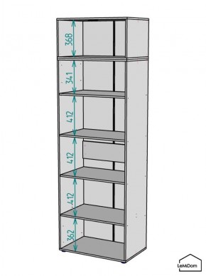 Шкаф с антресолью Linnea MHR-2A-2 2450х800х510 (Графит-М 11.1.25) в Невьянске - nevyansk.ok-mebel.com | фото 3