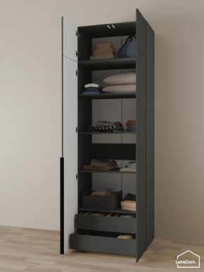 Шкаф с антресолью Linnea MHR-2A-3 2450х800х510 (Графит-М 11.1.25) в Невьянске - nevyansk.ok-mebel.com | фото 6
