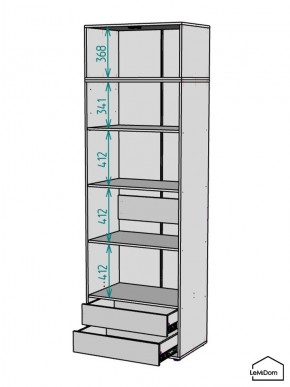 Шкаф с антресолью Linnea MHR-2A-4 2450х800х510 (ДВ-М 11.1.25) в Невьянске - nevyansk.ok-mebel.com | фото 3