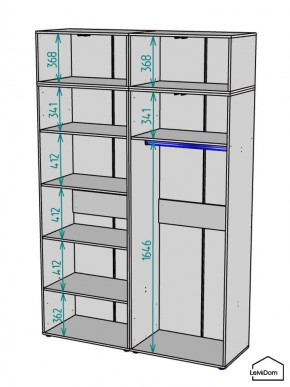 Шкаф с антресолью Linnea MHR-4A-1 2450х1600х510 (ДВ-М 11.1.25) в Невьянске - nevyansk.ok-mebel.com | фото 3
