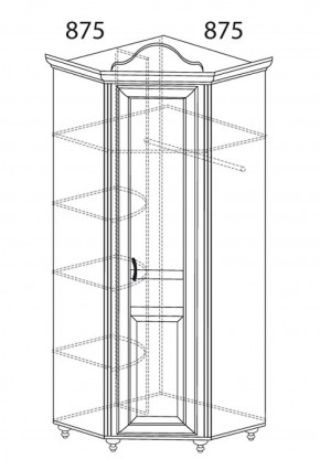 Шкаф угловой №562 "Алиса" (угол 875*875) в Невьянске - nevyansk.ok-mebel.com | фото 2