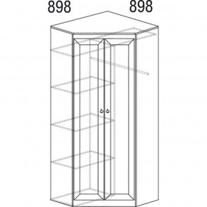 Шкаф угловой №606 Инна (угол 898*898) Денвер темный в Невьянске - nevyansk.ok-mebel.com | фото 3