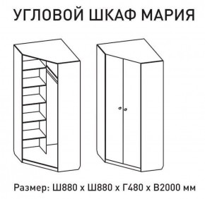 Шкаф угловой Мария 880*880 (ЛДСП 1 кат.) в Невьянске - nevyansk.ok-mebel.com | фото 2