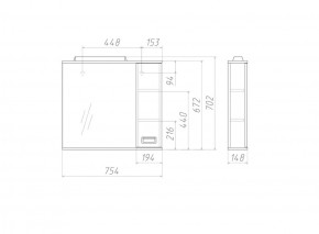 Шкаф-зеркало Cube 75 Эл. Правый Домино (DC5009HZ) в Невьянске - nevyansk.ok-mebel.com | фото 3