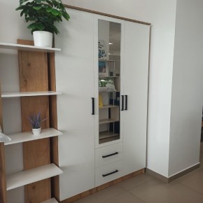 Спальный гарнитур Евро (модульный) Крафт/Белый в Невьянске - nevyansk.ok-mebel.com | фото 33