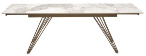 Стол ACERRA NEW 160 GLOSS LUXURY PANDORA SOLID CERAMIC/ каркас цвета шампань, ®DISAUR в Невьянске - nevyansk.ok-mebel.com | фото 5