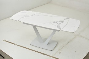 Стол ALATRI 120 GLOSS STATUARIO WHITE SOLID CERAMIC / WHITE, ®DISAUR в Невьянске - nevyansk.ok-mebel.com | фото 2