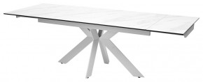 Стол BELLUNO 160 MARBLES KL-99 Белый мрамор матовый, итальянская керамика/ белый каркас, ®DISAUR в Невьянске - nevyansk.ok-mebel.com | фото 6
