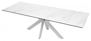 Стол BELLUNO 160 MARBLES KL-99 Белый мрамор матовый, итальянская керамика/ белый каркас, ®DISAUR в Невьянске - nevyansk.ok-mebel.com | фото 8