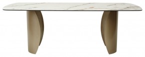 Стол BRONTE 220 KL-188 Контрастный мрамор матовый, итальянская керамика/ Шампань, ®DISAUR в Невьянске - nevyansk.ok-mebel.com | фото 2