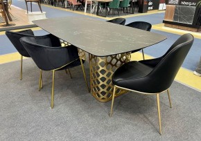 Стол CHIAVARI 220 KL-116 Черный мрамор матовый, итальянская керамика / бронзовый, ®DISAUR в Невьянске - nevyansk.ok-mebel.com | фото 2