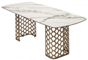 Стол CHIAVARI 220 KL-188 Контрастный мрамор матовый, итальянская керамика / Шампань, ®DISAUR в Невьянске - nevyansk.ok-mebel.com | фото 7