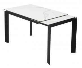 Стол CORNER 120 MATTE STATUARIO Белый мрамор матовый керамика, стекло/ черный каркас, ®DISAUR в Невьянске - nevyansk.ok-mebel.com | фото 3