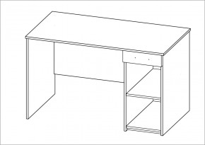Стол КАСТОР письменный с одной тумбой и одним ящиком, цвет белый в Невьянске - nevyansk.ok-mebel.com | фото 2
