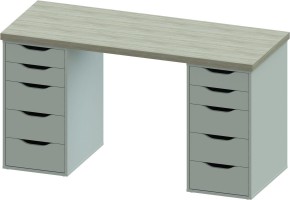 Стол письменный Ингар 2/55 140x75x55, дуб беленый/белый в Невьянске - nevyansk.ok-mebel.com | фото 2
