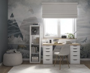 Стол письменный Ингар 2/55 140x75x55, дуб беленый/белый в Невьянске - nevyansk.ok-mebel.com | фото 4