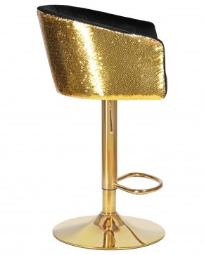 Стул барный DOBRIN DARCY GOLD SHINY, черный велюр с золотыми пайетками в Невьянске - nevyansk.ok-mebel.com | фото 3