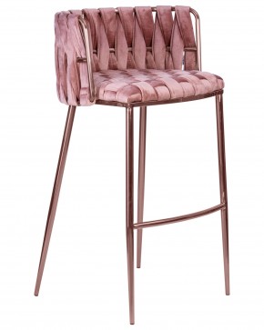 Стул барный DOBRIN EMMA ROSE GOLD, розовый велюр (VF-10) в Невьянске - nevyansk.ok-mebel.com | фото 2