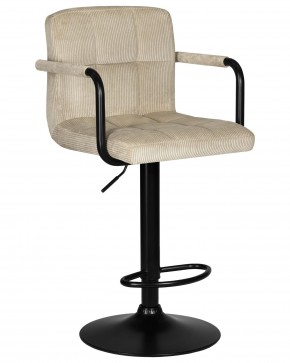Стул барный DOBRIN KRUGER ARM BLACK, бежевый вельвет (LAR-E2041-04) в Невьянске - nevyansk.ok-mebel.com | фото