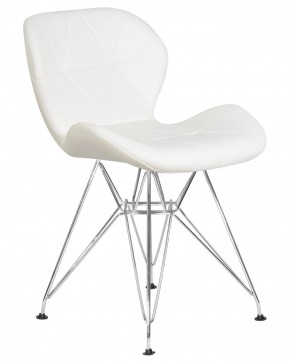 Стул обеденный DOBRIN BUTTERFLY CHROME, ножки хром, цвет белый в Невьянске - nevyansk.ok-mebel.com | фото 2