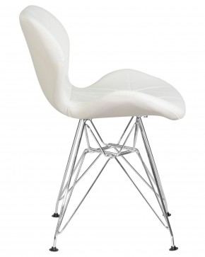 Стул обеденный DOBRIN BUTTERFLY CHROME, ножки хром, цвет белый в Невьянске - nevyansk.ok-mebel.com | фото 3