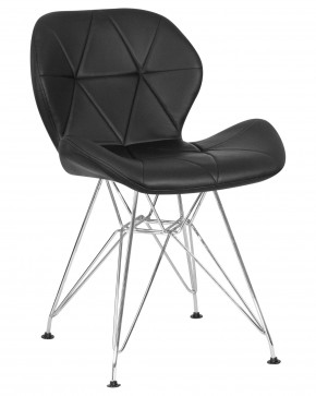 Стул обеденный DOBRIN BUTTERFLY CHROME, ножки хром, цвет чёрный в Невьянске - nevyansk.ok-mebel.com | фото
