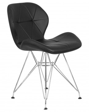 Стул обеденный DOBRIN BUTTERFLY CHROME, ножки хром, цвет чёрный в Невьянске - nevyansk.ok-mebel.com | фото 2