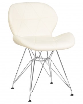 Стул обеденный DOBRIN BUTTERFLY CHROME, ножки хром, цвет кремовый в Невьянске - nevyansk.ok-mebel.com | фото