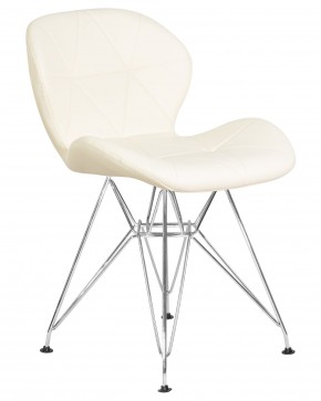 Стул обеденный DOBRIN BUTTERFLY CHROME, ножки хром, цвет кремовый в Невьянске - nevyansk.ok-mebel.com | фото 2