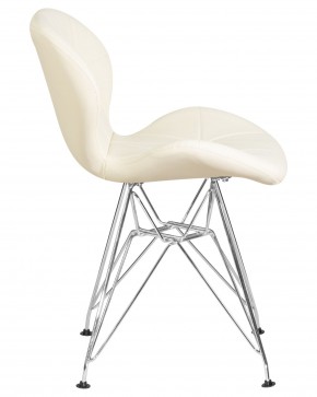 Стул обеденный DOBRIN BUTTERFLY CHROME, ножки хром, цвет кремовый в Невьянске - nevyansk.ok-mebel.com | фото 3