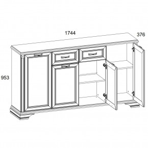 Тумба 4D1S, MONAKO, цвет Сосна винтаж/дуб анкона в Невьянске - nevyansk.ok-mebel.com | фото 2