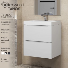 Тумба под раковину Uperwood Tanos 50 см, подвесная, белая матовая в Невьянске - nevyansk.ok-mebel.com | фото 6