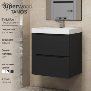 Тумба под раковину Uperwood Tanos 50 см, подвесная, черная матовая в Невьянске - nevyansk.ok-mebel.com | фото 4