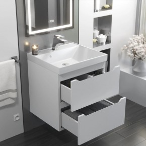 Тумба с раковиной Uperwood Tanos 50 см, подвесная, белая матовая в Невьянске - nevyansk.ok-mebel.com | фото 11