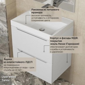 Тумба с раковиной Uperwood Tanos 50 см, подвесная, белая матовая в Невьянске - nevyansk.ok-mebel.com | фото 6