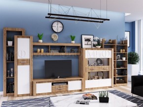 ТЕРРА Тумба Тв (Белый глянец/дуб сонома) в Невьянске - nevyansk.ok-mebel.com | фото 2
